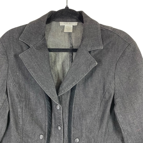 Nine West Charcoal  denim Blazer size large - Picture 5 of 12